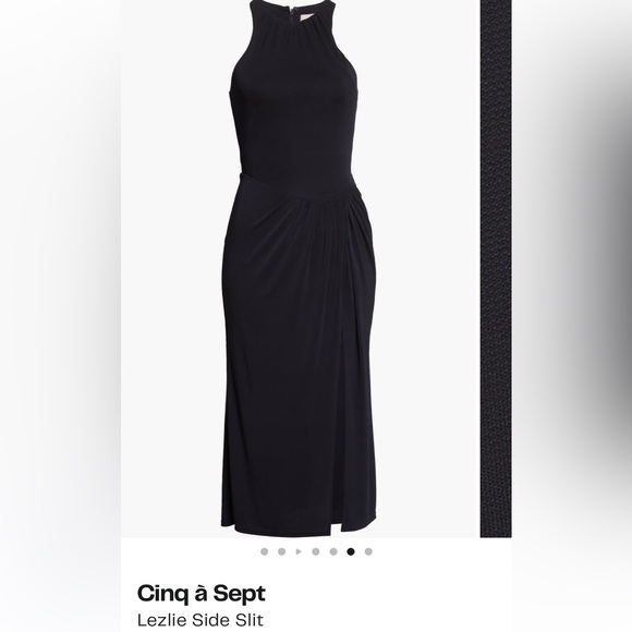 Cinq a Sept Lezlie Side Slit Dress - 6 - Navy - Picture 5 of 5